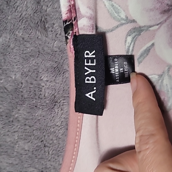 A. Byer Pink Floral Wrap Top - Picture 2 of 2
